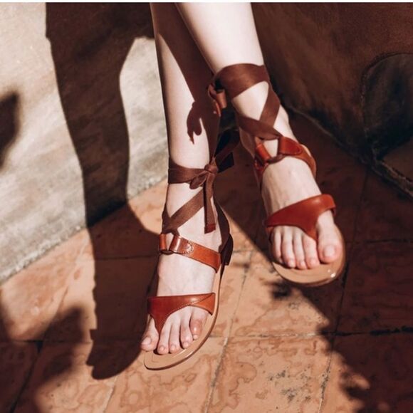 Sarah Flint Tan Leather Sandals - Picture 13 of 13